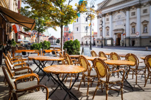 relax in Warsaw cafeteria